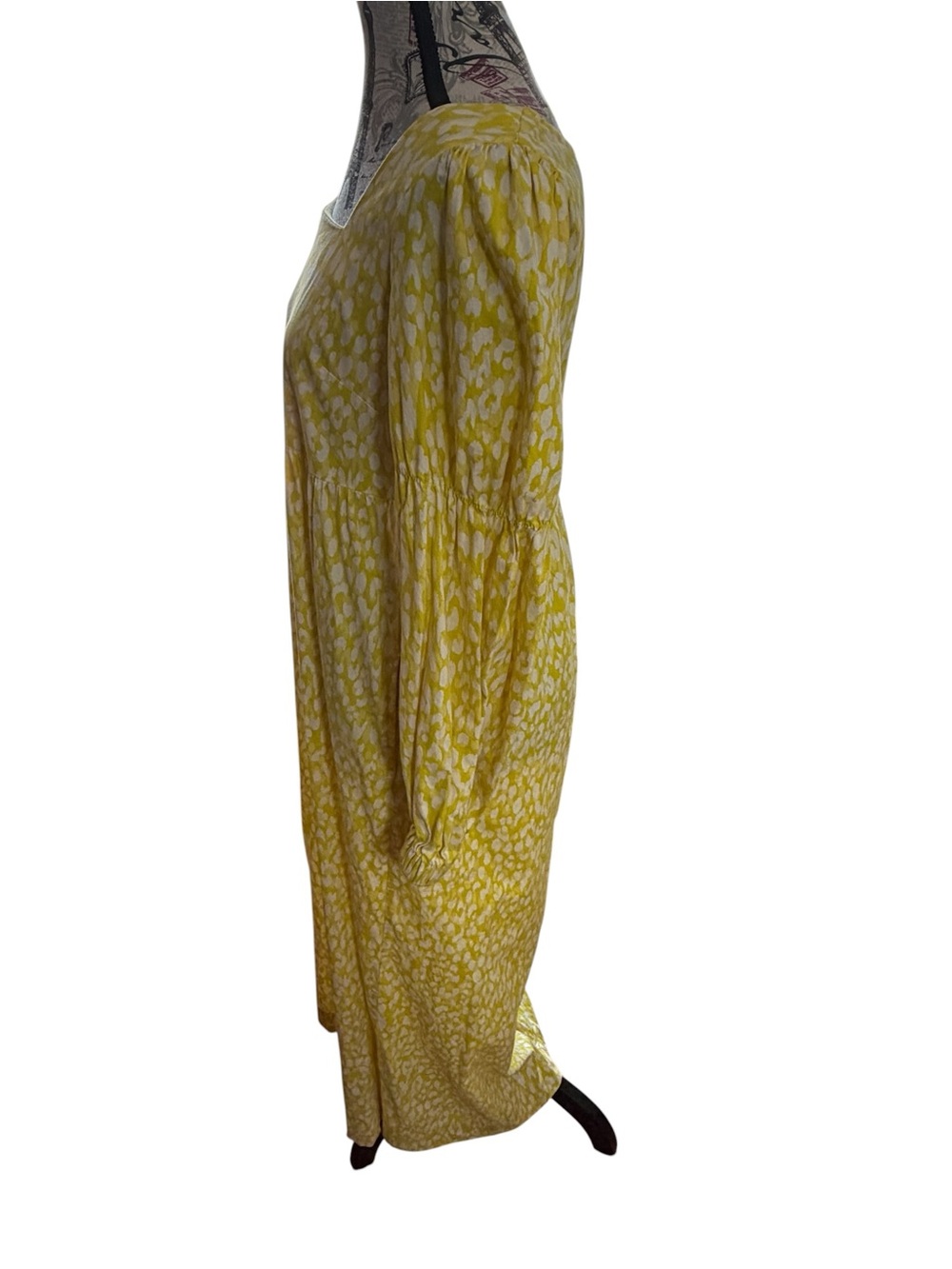 Who What Wear Yellow Square-Neck Puff-Sleeve Maxi Dress - Picture 3 of 8